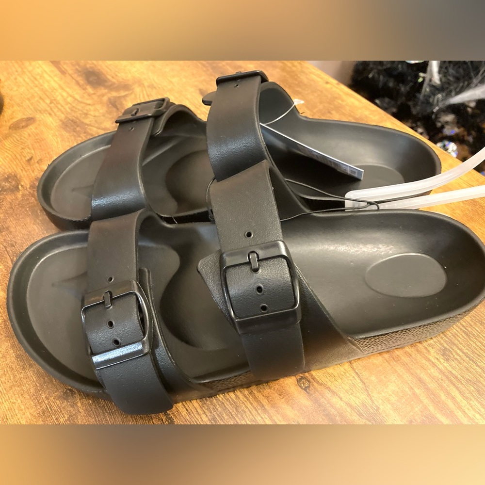 Women's Neida EVA Two Band Footbed Slide Sandals - Shade & Shore™ Black Size 8 - Picture 6 of 6